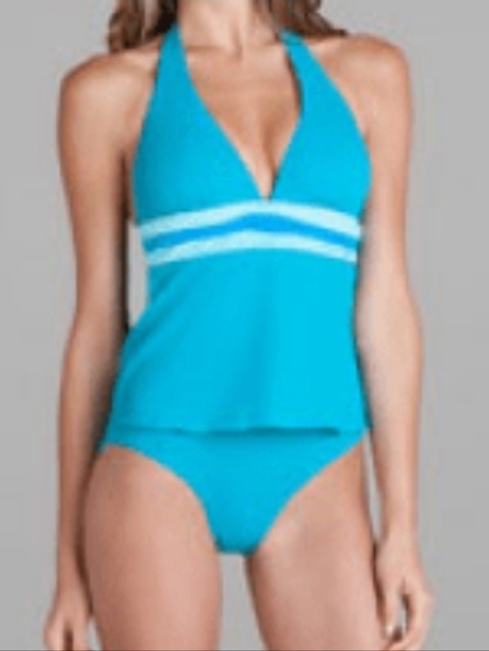 NWT Spanx  735 Tankini one piece Shapewear Swim slimming halter Teal 8